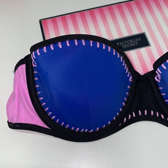 🔥🏖VICTORIA SECRET swimsuit The flirt bandeau sz 36B (no straps New - Picture 2 of 4